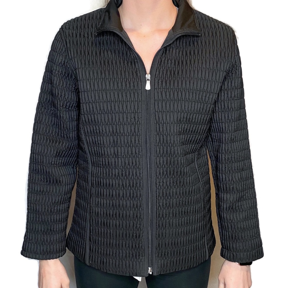 Tweeds Black Ribbed Lined ZIP Up Jacket Me…